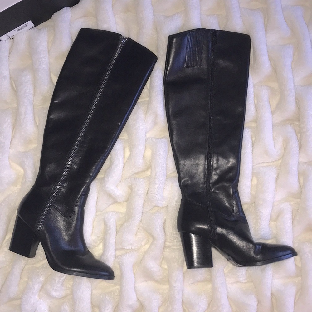 Nine West genuine leather Natty tall boots, Women’s 6.5M, black. New in box!